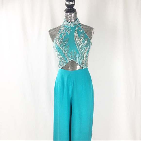 turquoise jumpsuit